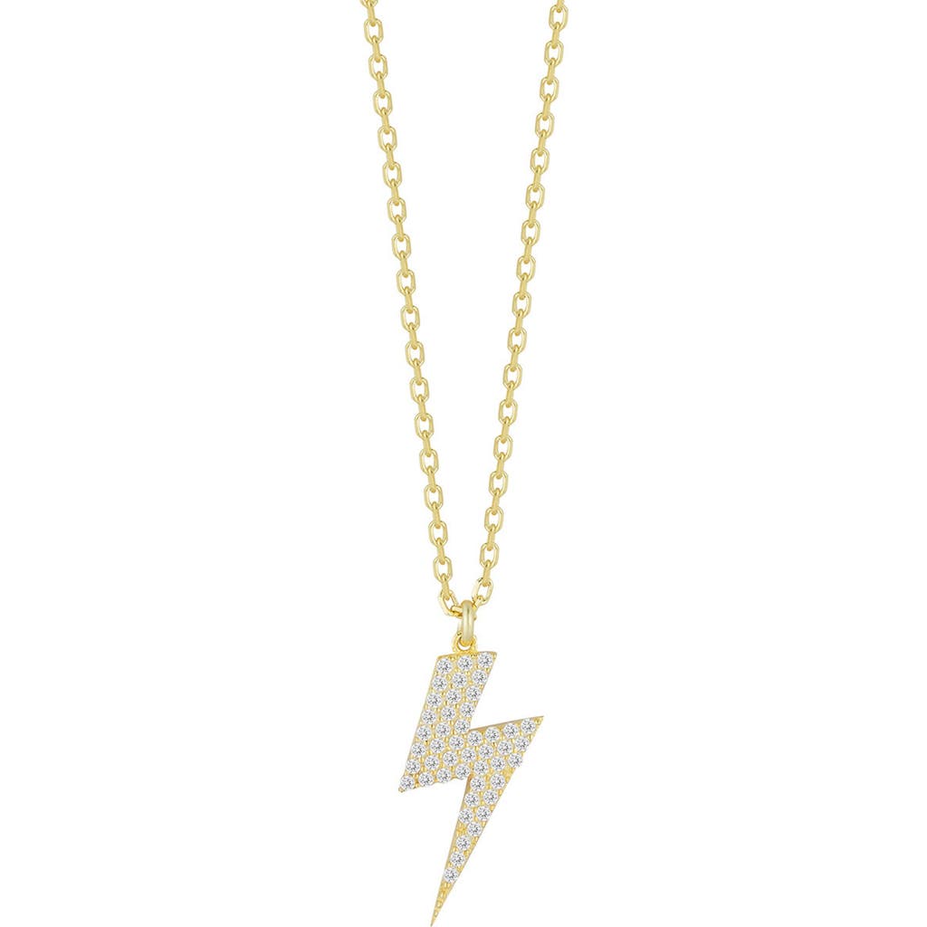 Sphera Milano Cubic Zirconia Lightning Bolt Pendant Necklace In Gold