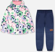 Deux par Deux Two-Piece Mid-Season Flowers Outerwear Set