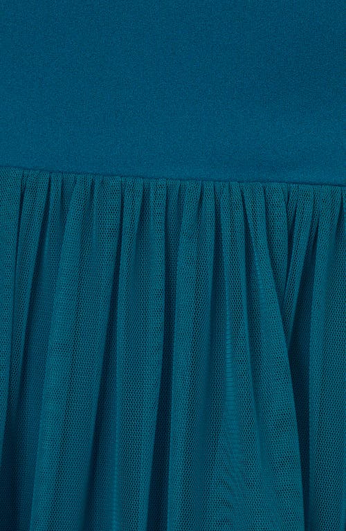 ADRIANNA PAPELL ADRIANNA PAPELL MIXED MEDIA TIERED COCKTAIL MIDI DRESS