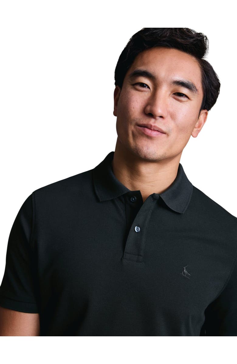 Charles Tyrwhitt Short Sleeve Cotton Stretch Pique Polo, Alternate, color, Black