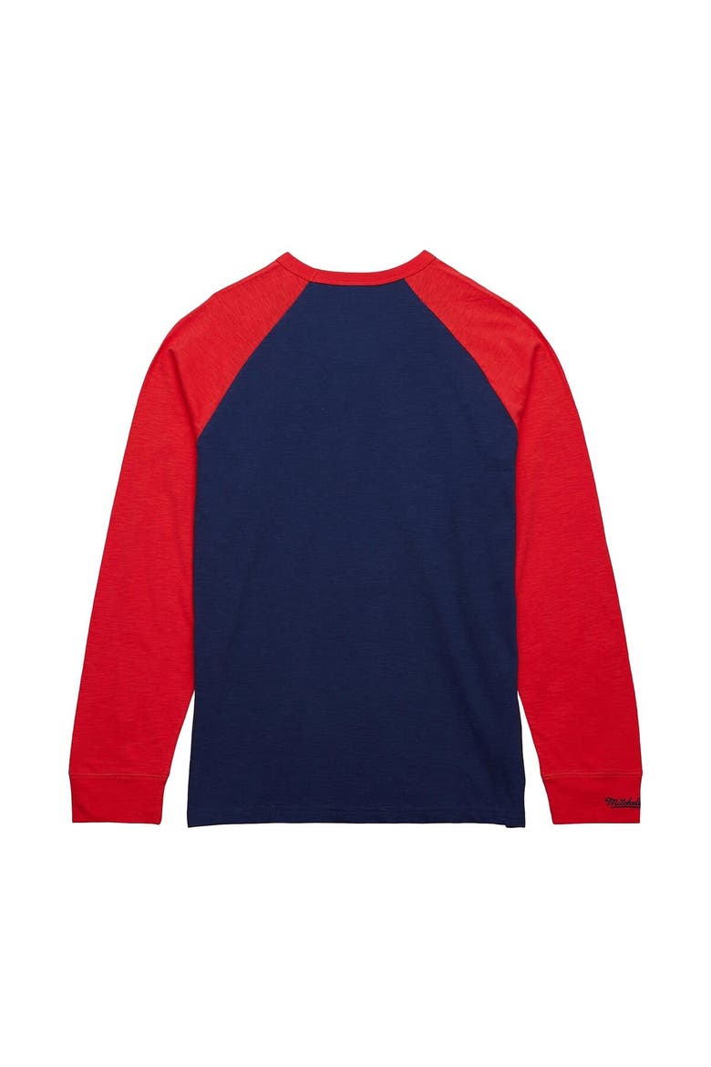 Men's Mitchell & Ness  Navy/Red Washington Capitals Legendary Slub Raglan Long Sleeve T-Shirt, Alternate, color, Navy