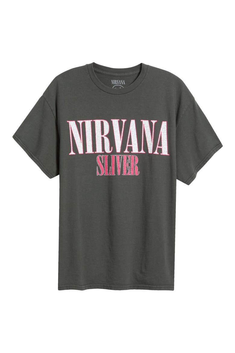 Nirvana Silver Cotton Graphic T-Shirt, Alternate, color, CHARCOAL