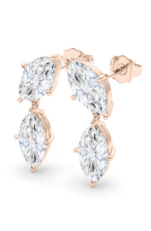 Lab Grown Diamond Twin Marquise Cut Drop Earrings