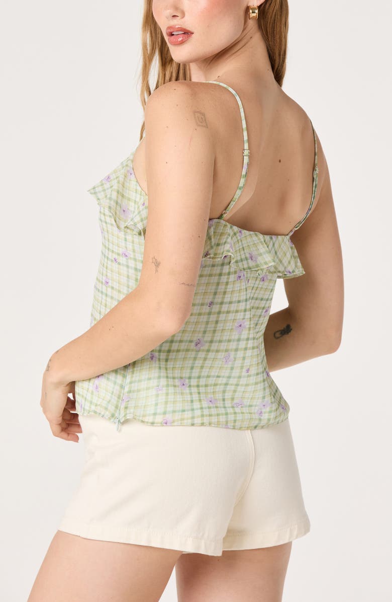 ASTR the Label Gianna Ruffle Camisole, Alternate, color, Mint Floral Gingham