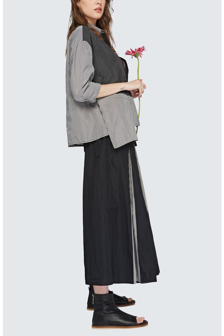 Cleo Checkered Memory Taffeta Shirt, Alternate, color, Black
