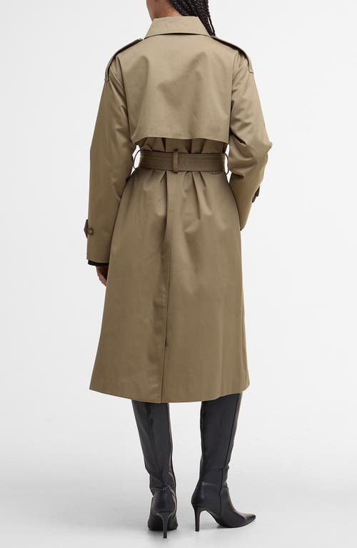 Barbour Aoife Belted-fastening Double-breasted Trench Coat In Gray