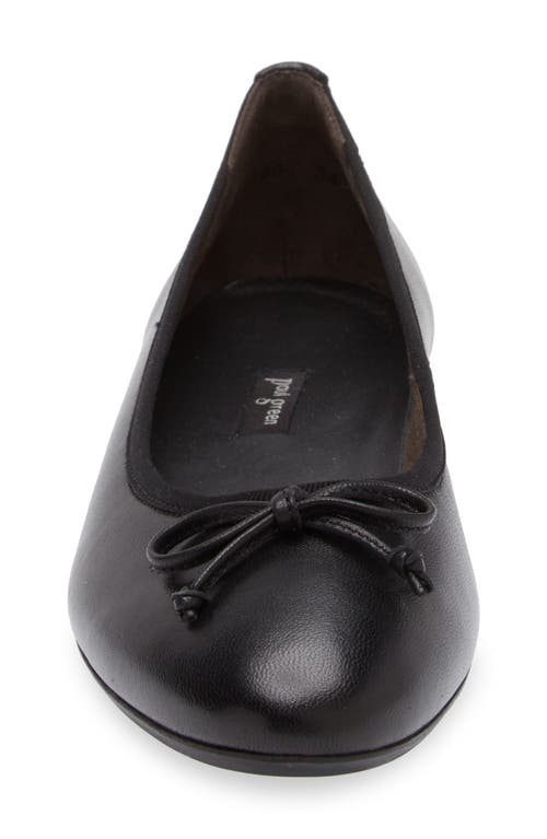 Paul Green Ursula Ballet Flat In Black Soft Nappa