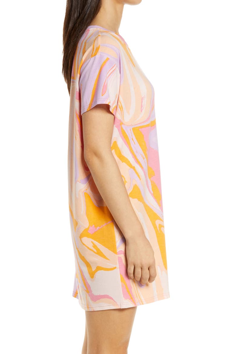 Oversize Sleep T-Shirt, Alternate, color, PINK BUBBLEGUM MARBLE WASH