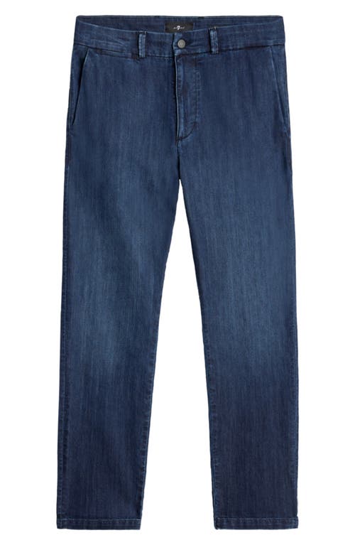 7 For All Mankind Airweft Slim Straight Fit Denim Chinos In Rialto Blue In Blue