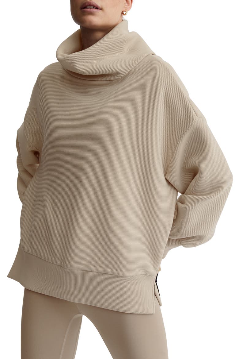 Milton Cowl Neck Sweatshirt, Main, color, MUSHROOM