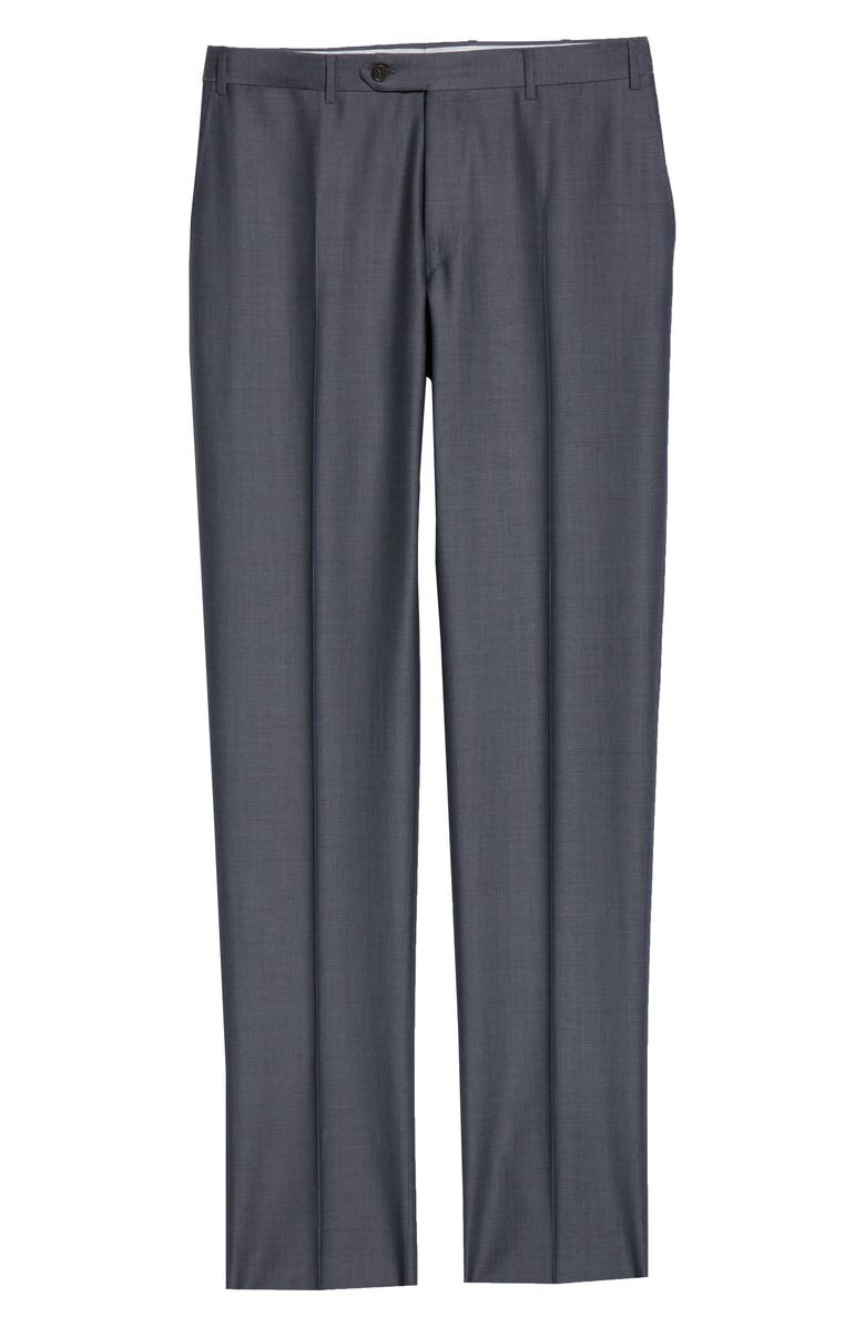 Canali Classic Fit Flat Front Wool & Mohair Dress Pants, Alternate, color, 