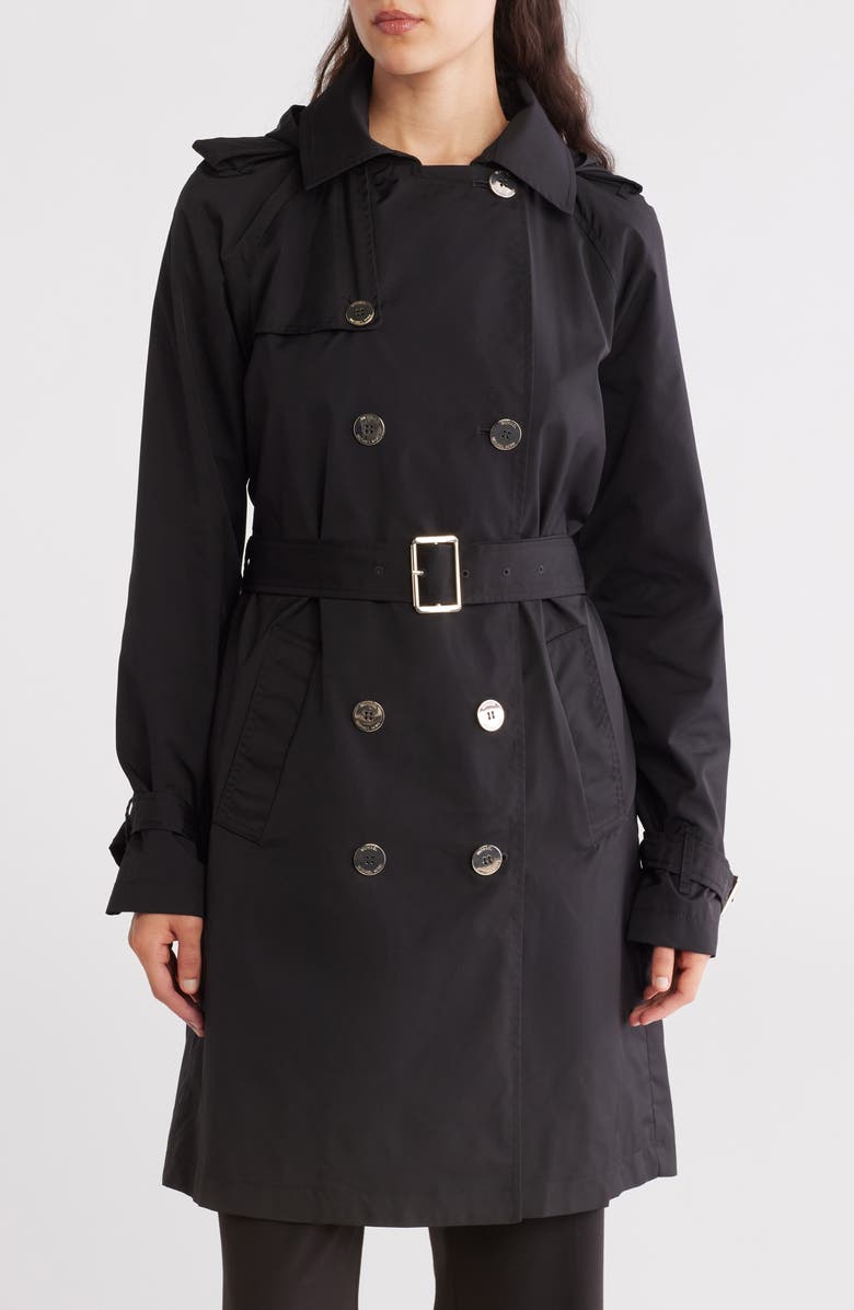 Michael Kors Belted Double Breasted Trench Coat, Main, color,