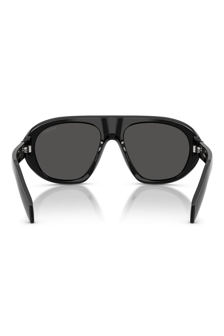 56mm Irregular Sunglasses, Alternate, color, BLACK / DARK GREY