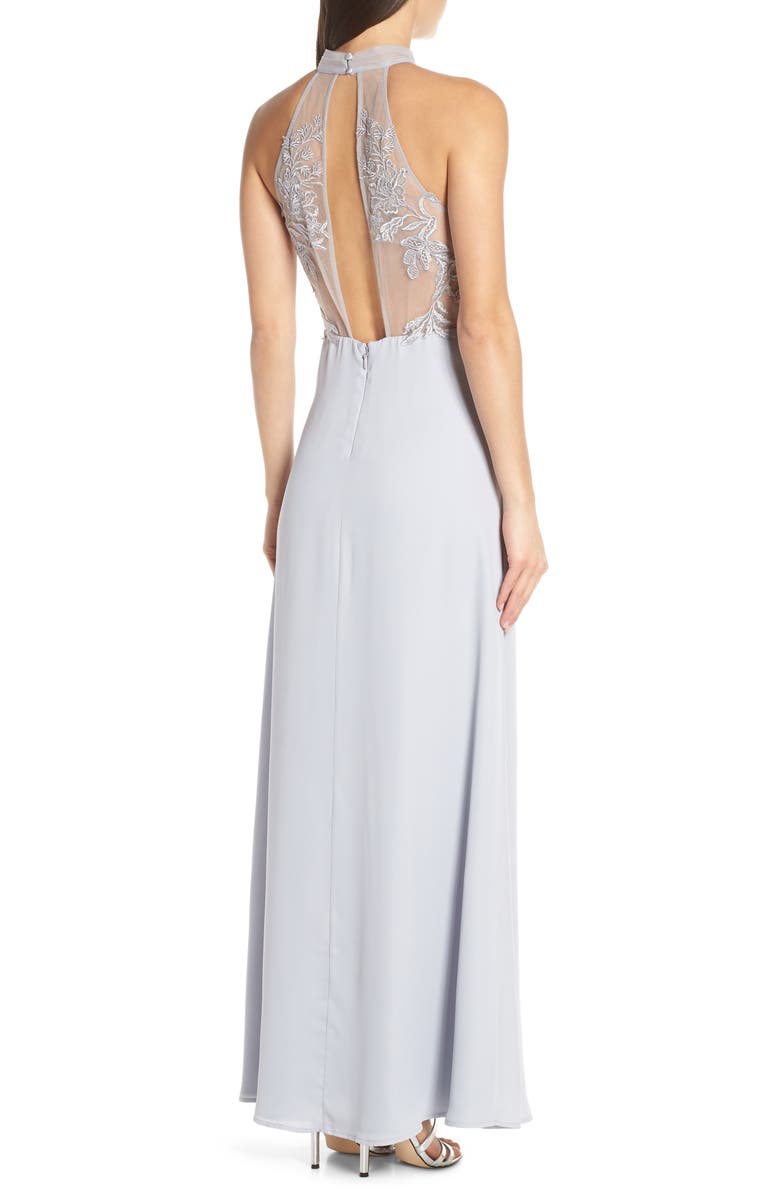 Chi Chi London Jocelyn Lace Bodice Evening Dress, Alternate, color, 