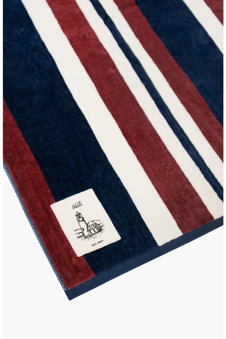 Towel, Alternate, color, Navy and Red Stripe