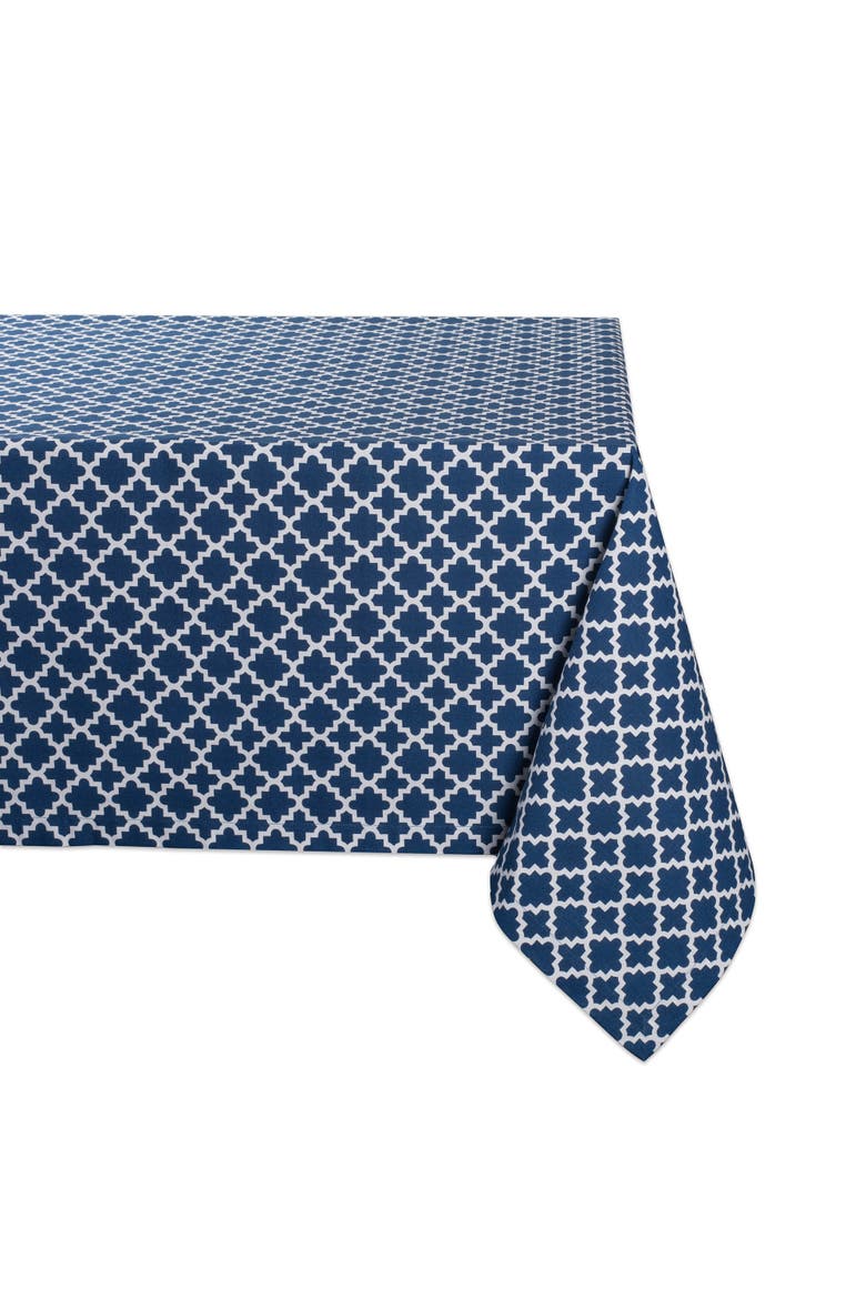 Lattice Print Tablecloth, Main, color, Nautical Blue