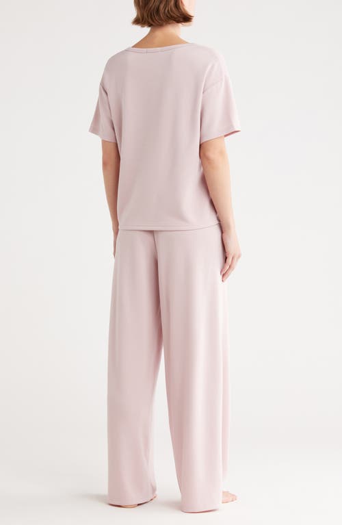 Tart Scuba Knit Henley & Pants Lounge Set In Pink