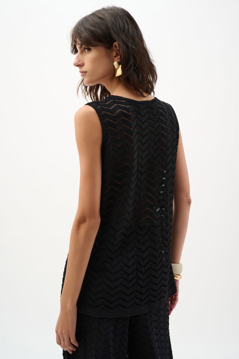 Viscose Jacquard Knit Chevron Stitch Relaxed, Alternate, color, Black