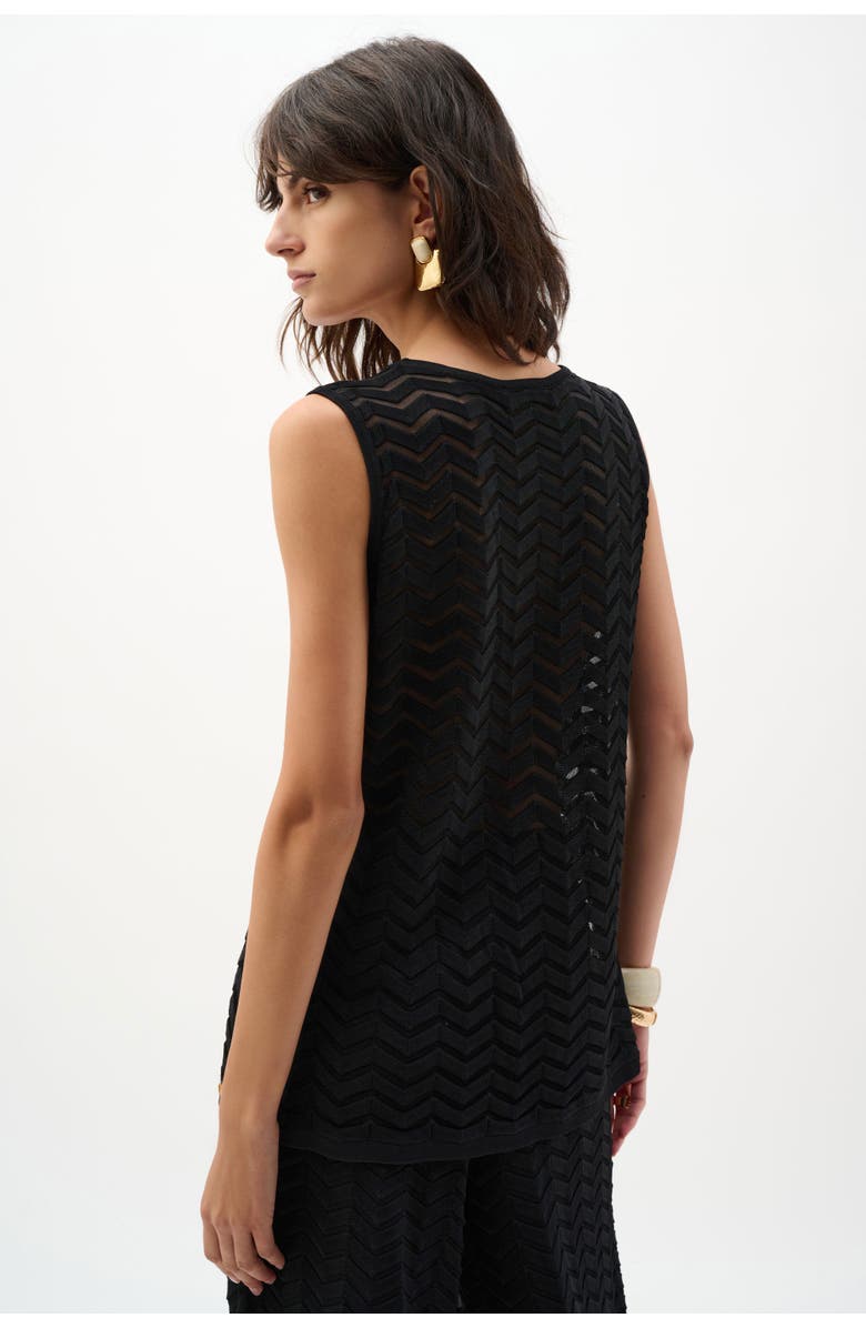 JOSEPH RIBKOFF Viscose Jacquard Knit Chevron Stitch Relaxed, Alternate, color, Black