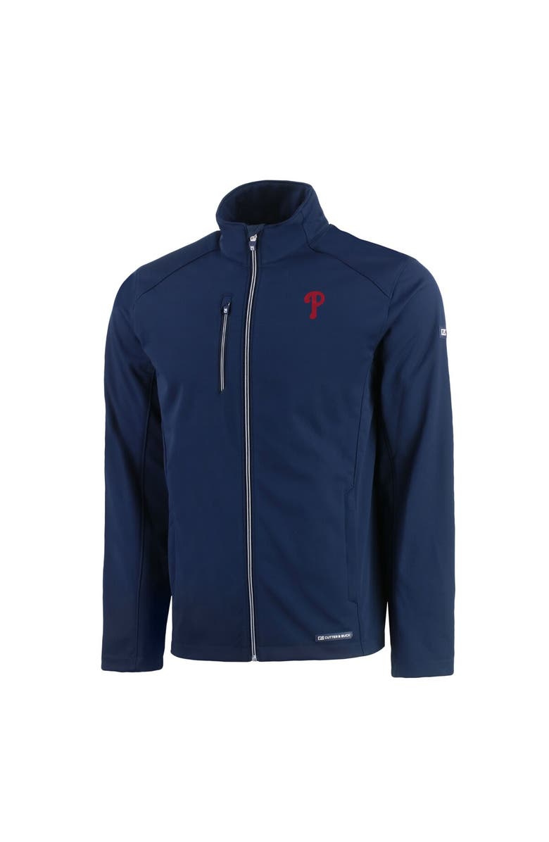 Cutter & Buck Men's Cutter & Buck Navy Philadelphia Phillies Evoke Eco Softshell Recycled Full-Zip Jacket, Alternate, color, Navy