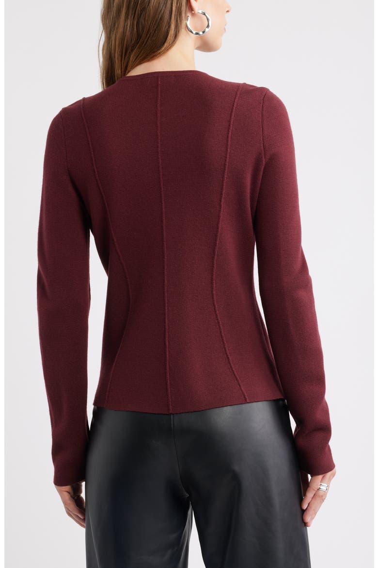 Merino Wool Sweater Jacket, Alternate, color, BURGUNDY TANNIN