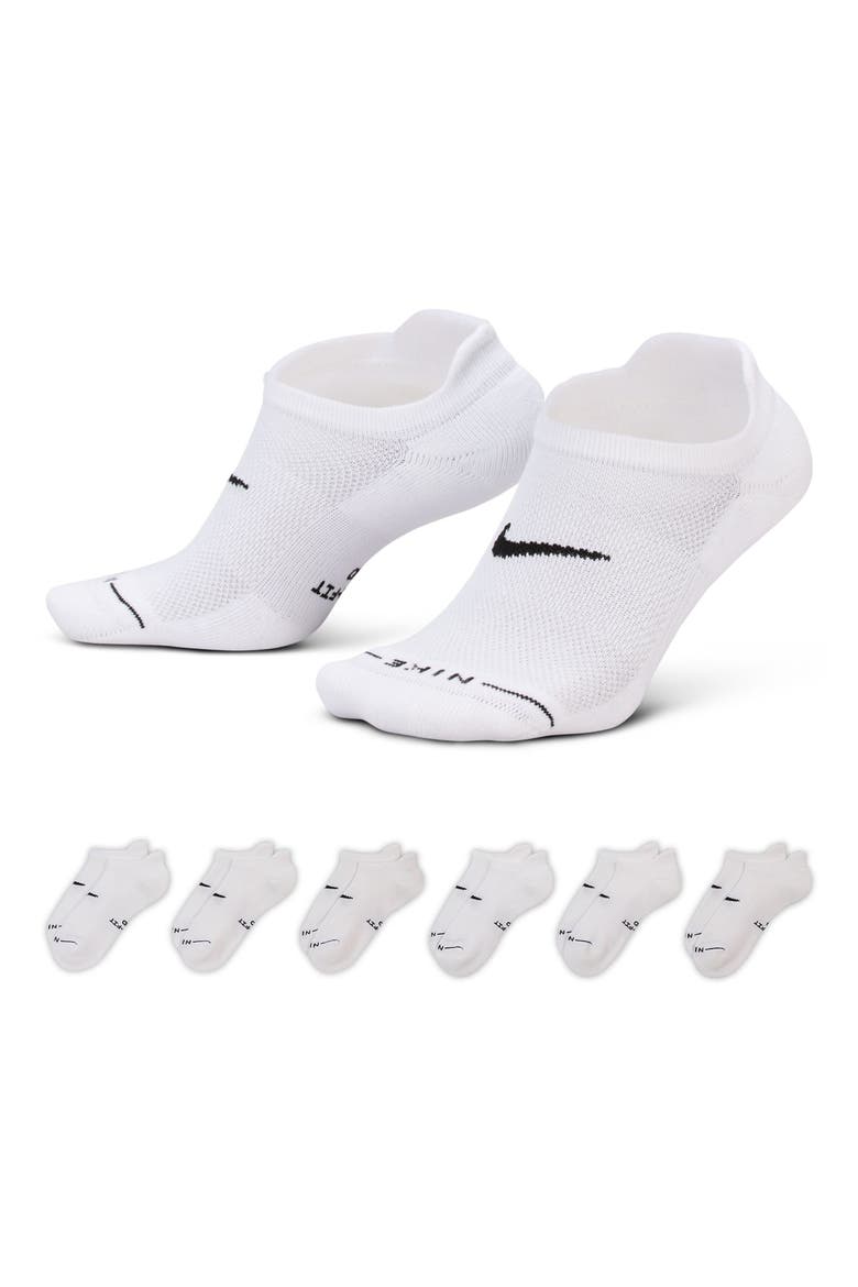 Assorted 6-Pack Dri-FIT Cushioned No-Show Socks, Alternate, color, WHITE/WHITE