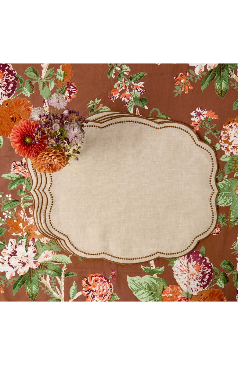Mrs. Alice Eloise Linen Placemats, Main, color, Brown