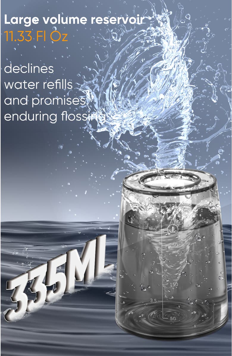 MySmile LP221 Cordless Professional Water Flosser with UVC Sterilizable, Alternate, color, Black