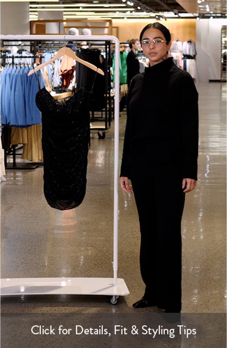 Glitter Ruched Strapless Minidress, sales video thumbnail