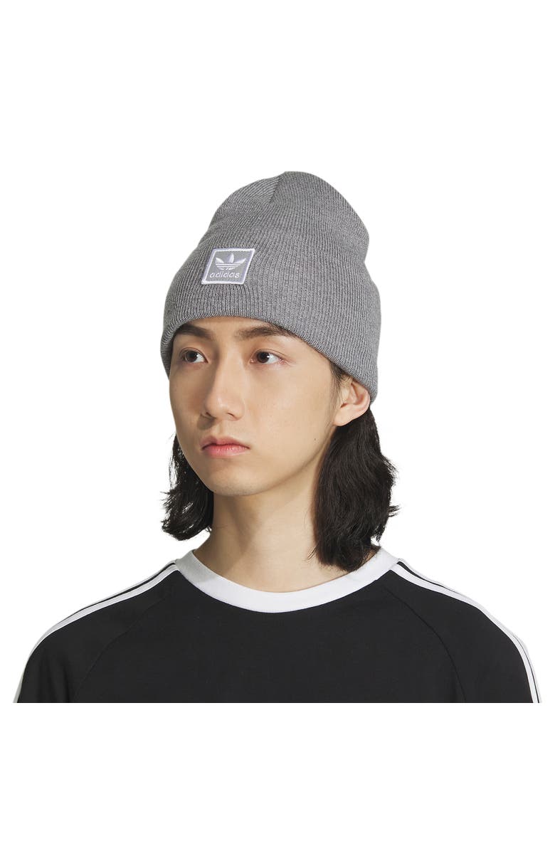 adidas Trefoil Logo Patch Rib Beanie, Alternate, color, 