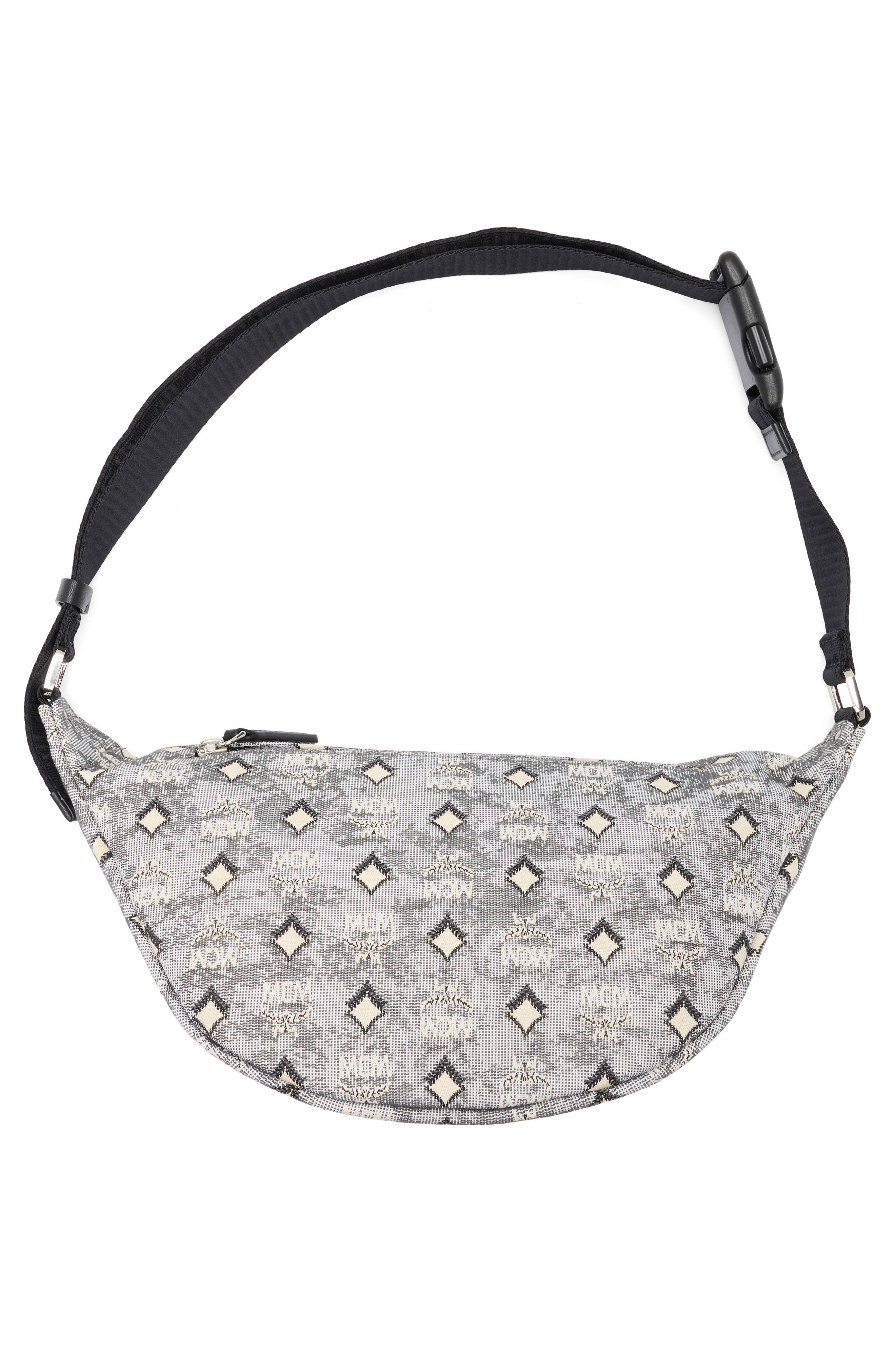 MCM Fursten Belt Bag, Alternate, color, Grey