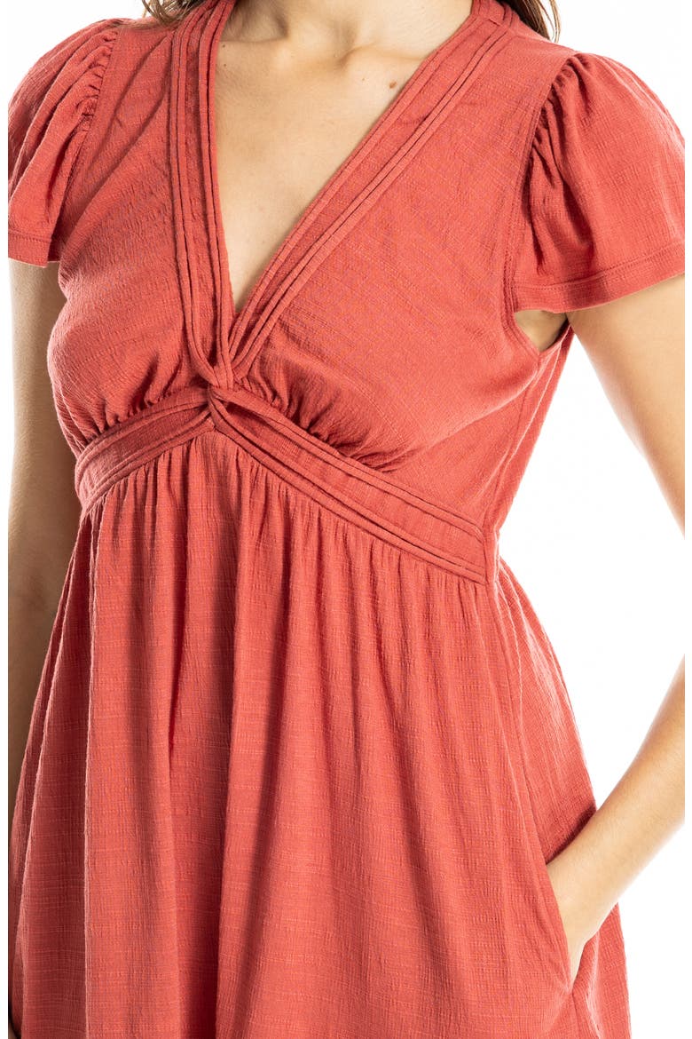 V-neck Jersey Dress, Alternate, color, WASED RED