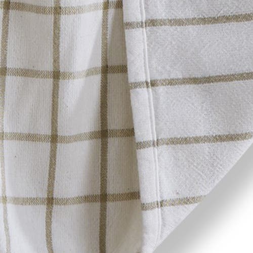 Tag Classic Reversible Double Cloth White Windowpane Cotton Machine Washable Kitchen Dishtowel 26l X In Multi