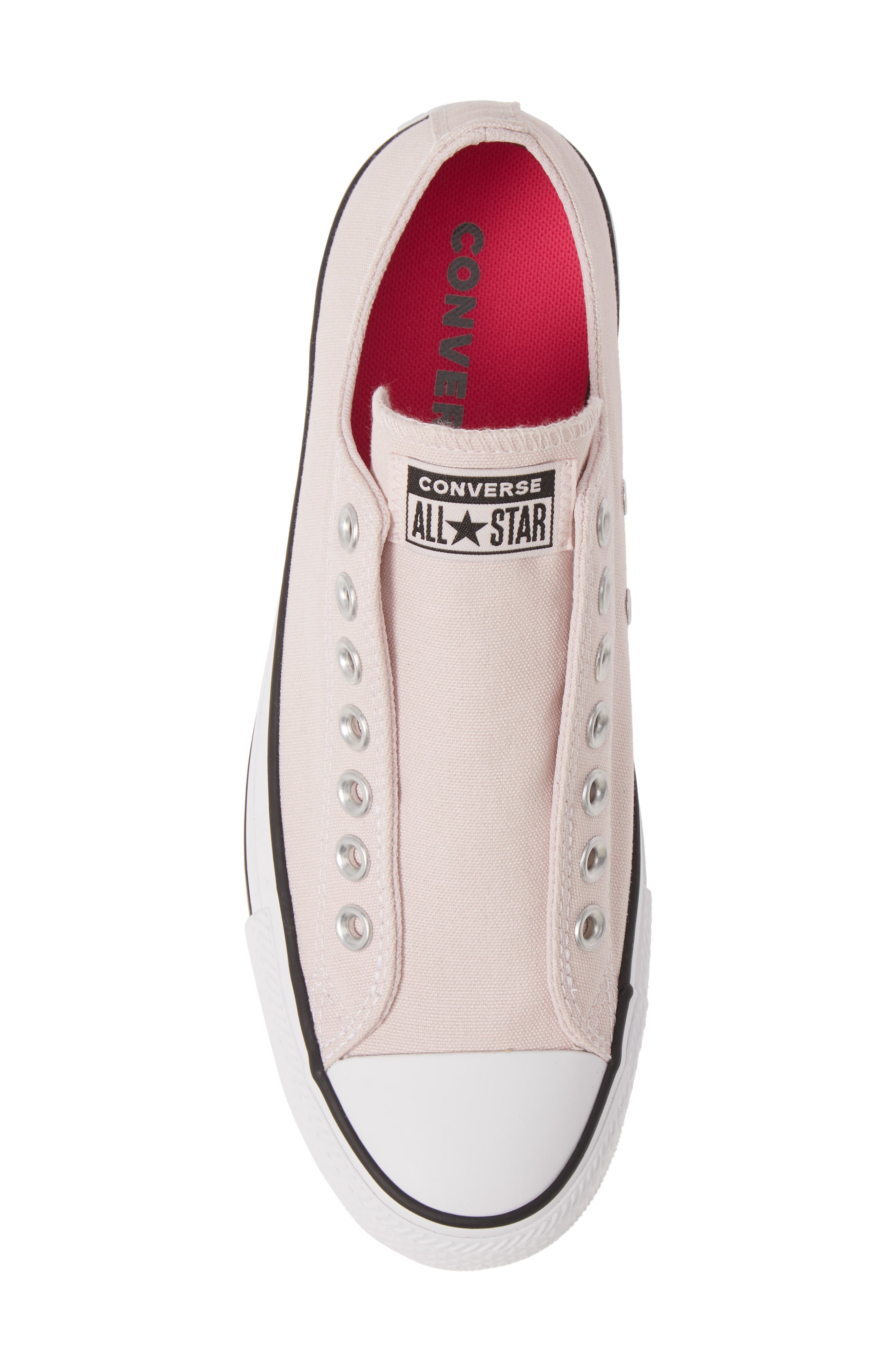 Chuck Taylor® All Star® Laceless Low Top Sneaker, Alternate, color, BARELY ROSE/ BLACK/ WHITE