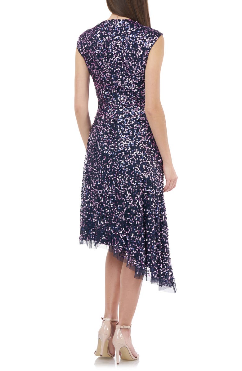JS Collections Multicolor Sequin Asymmetrical Cocktail Dress, Alternate, color, 
