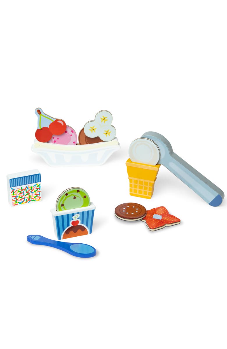 Melissa & Doug Wooden Magnetic Ice Cream 16-Piece Puzzle & Playset, Alternate, color,