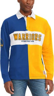 TOMMY JEANS Men's Tommy Jeans Royal/Yellow Golden State Warriors Ronnie Rugby Long Sleeve T-Shirt