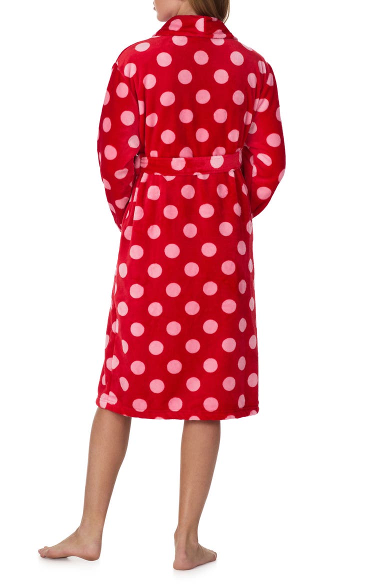 Long Fleece Robe, Alternate, color, RED MULTI