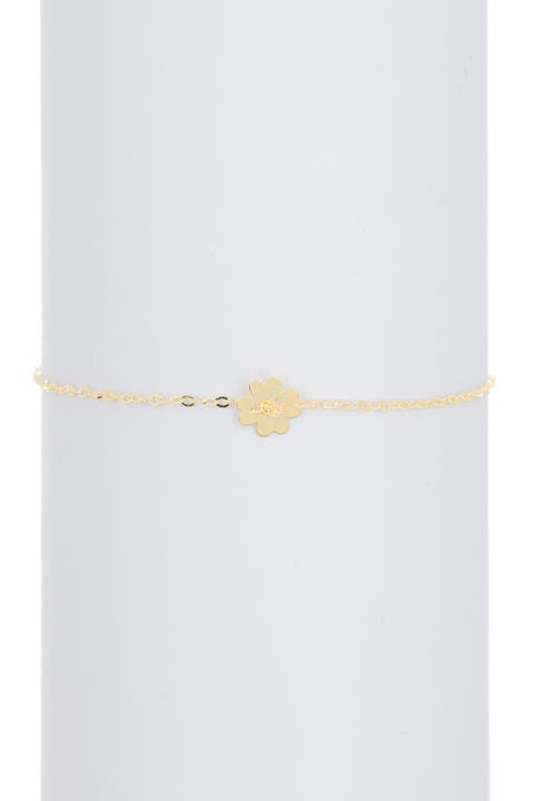 14K Yellow Gold Clover Bracelet