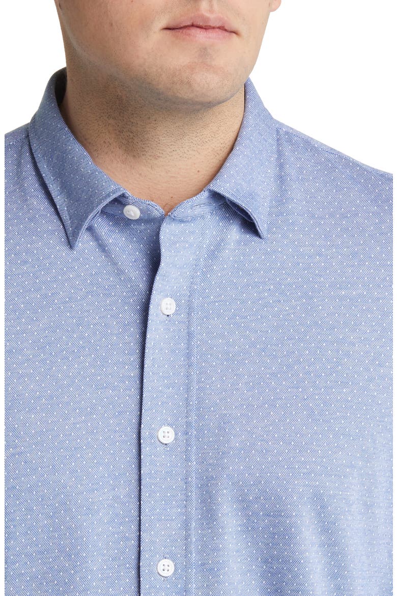 Star Dot Print Cotton Button-Up Shirt, Alternate, color, NDIGO