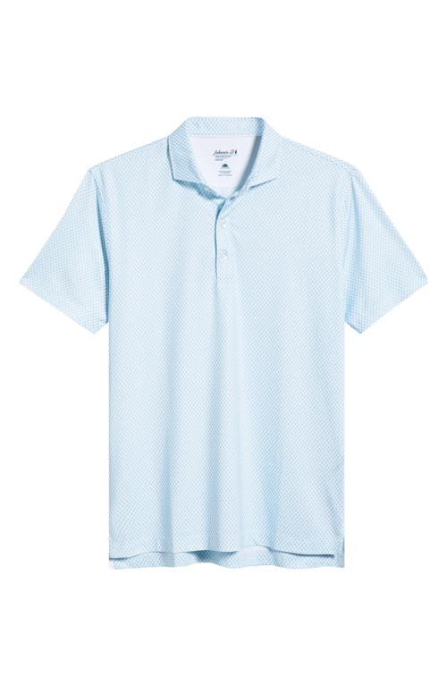Johnnie-o Connors Geo Print Performance Jersey Polo In Blue
