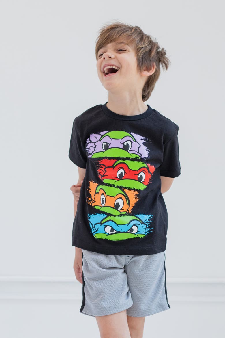 Teenage Mutant Ninja Turtles 3-Pack Short Sleeve Graphic T-Shirts, Alternate, color, Black Grey Green