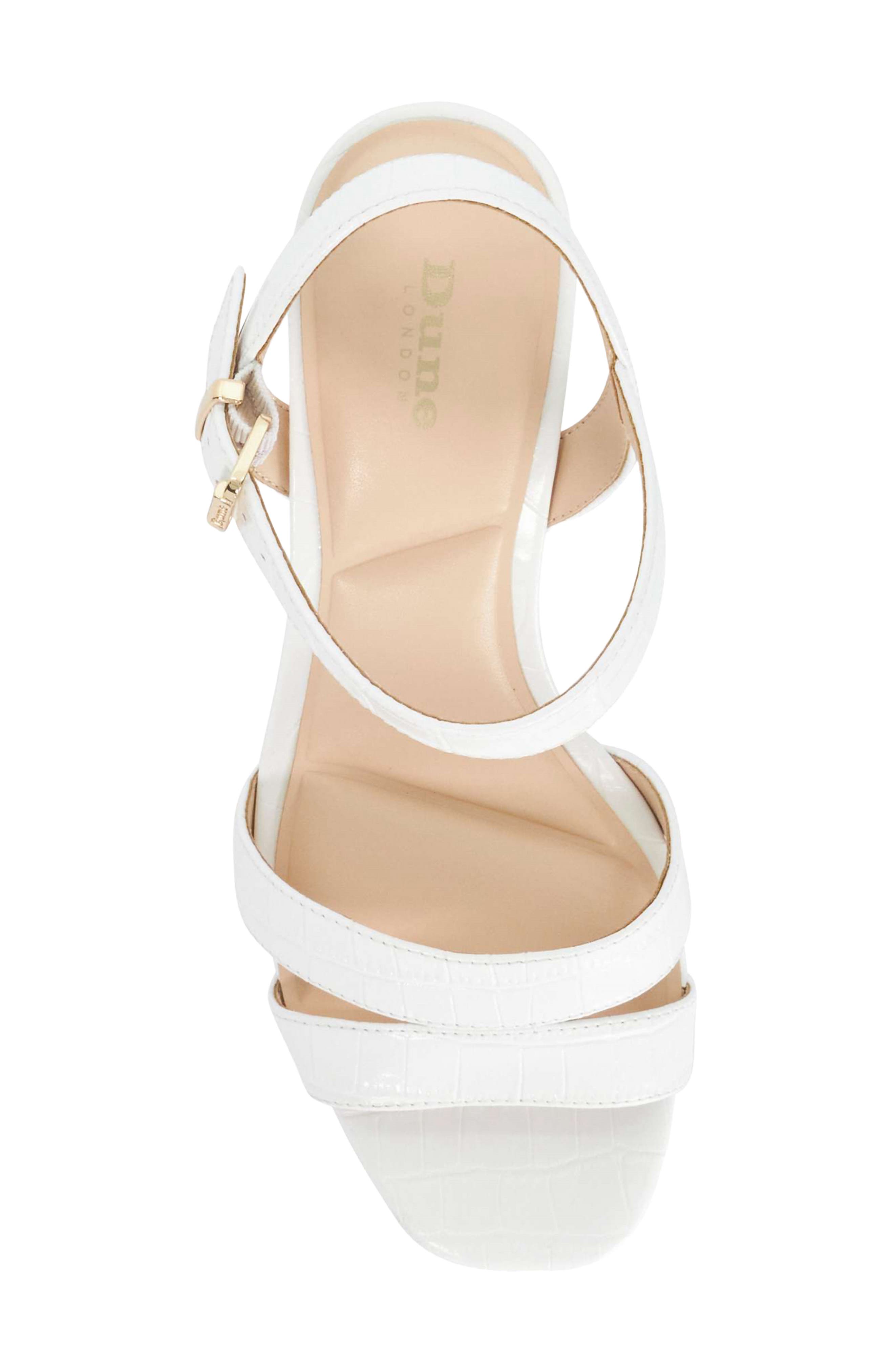 Dune London Manifesting Ankle Strap Platform Sandal, Alternate, color, White