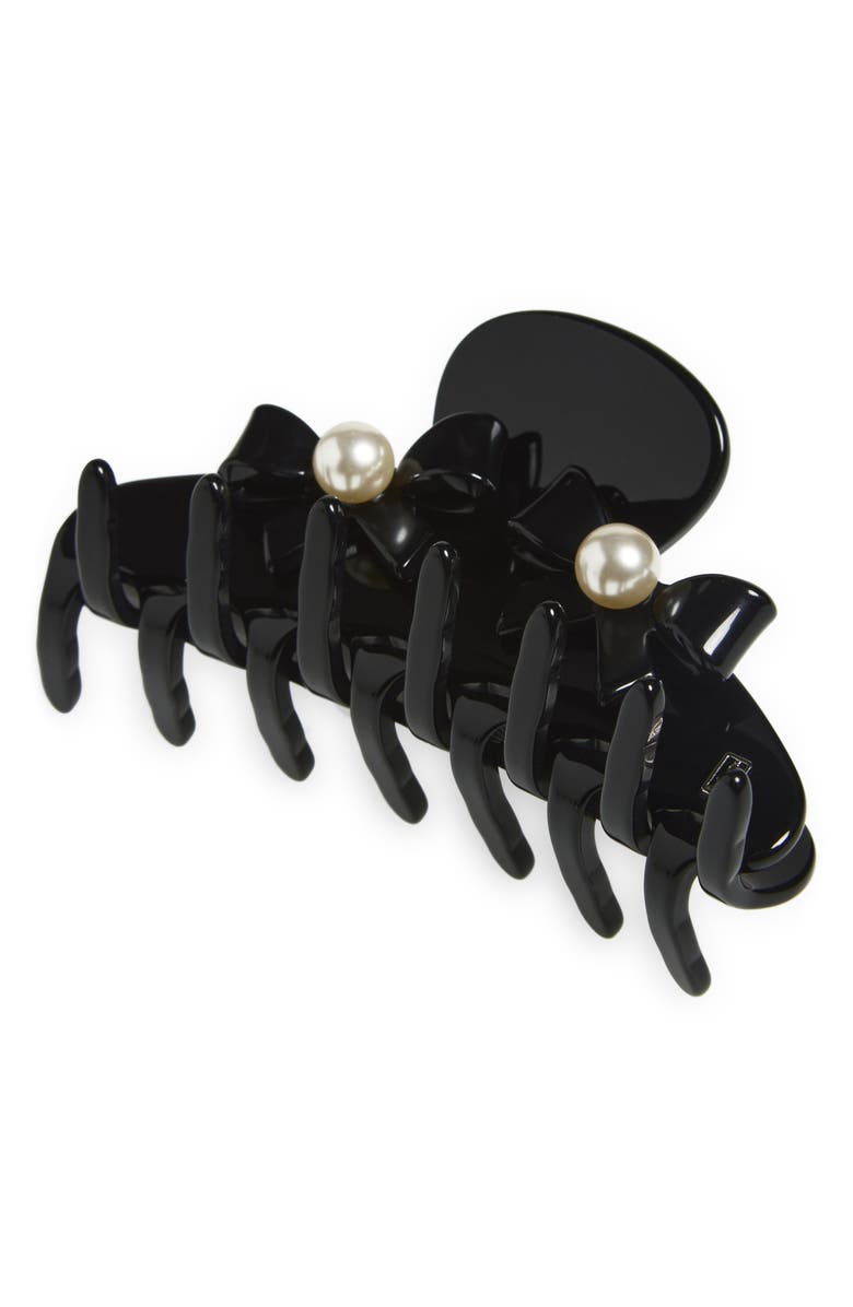 Alexandre de Paris Faux Pearl Claw Clip, Main, color, Black