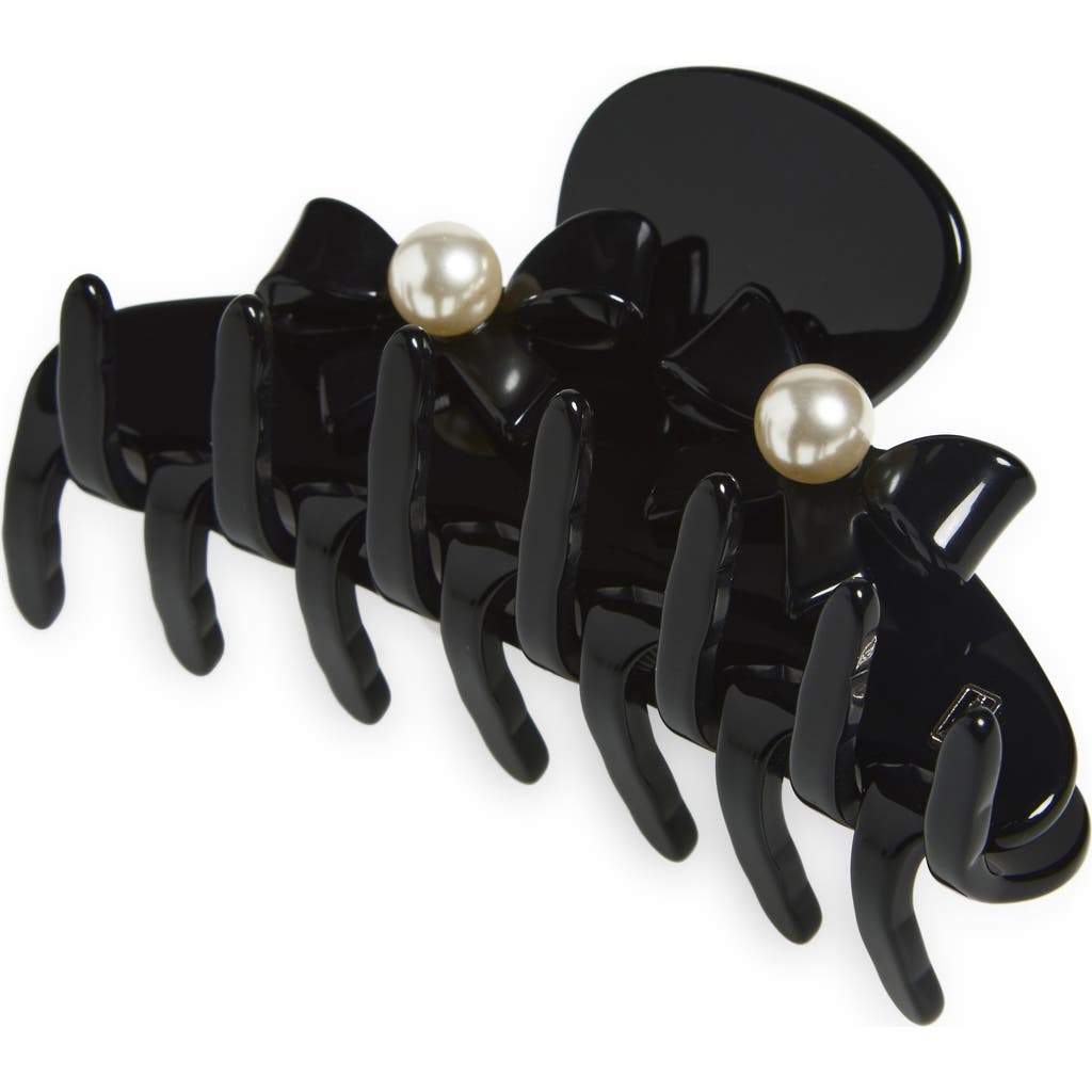 Alexandre De Paris Faux Pearl Claw Clip In Black