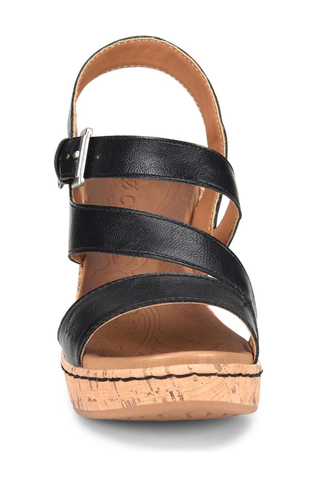 B O C BY BØRN Schirra Cork Wedge Sandal, Alternate, color, Black