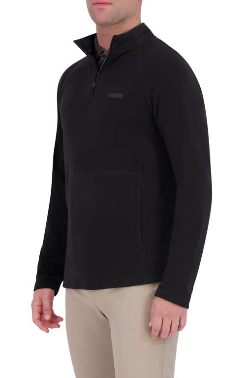 Ben Sherman Microfleece Quarter Zip Golf Sweatshirt In Black