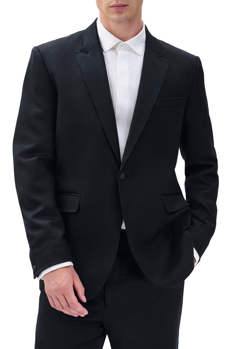 Butler Wool Tuxedo Blazer, Main, color, BLACK