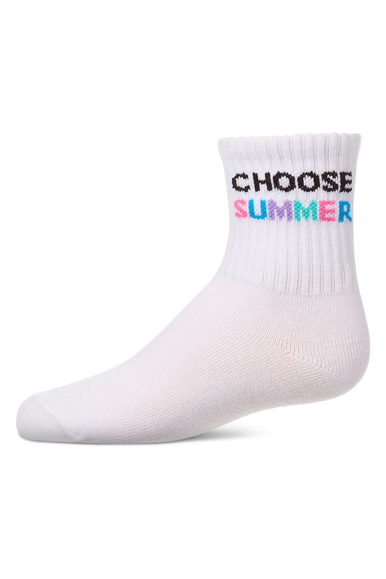 Choose Summer Ribbed Crew Sock, Main, color, White