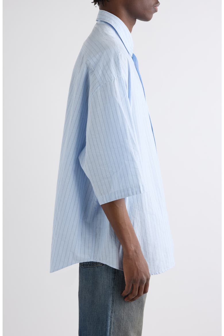 Soffia Stripe Short Sleeve Button-Up Shirt, Alternate, color, BABY BLUE